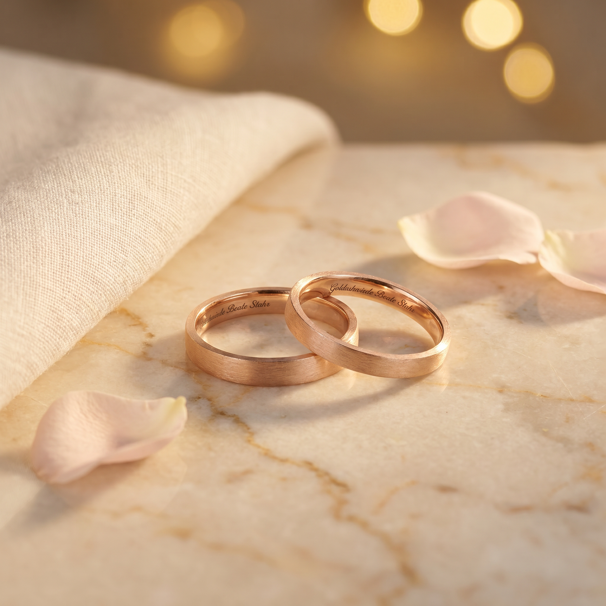 schlichte Trauringe in 585/- Roségold Handarbeit Gold handgefertigt | Traumschmuckwerkstatt