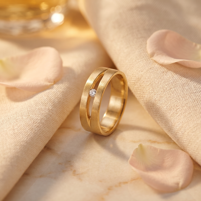 Antragsring mit Diamant Roségold 585/- Gold handgefertigt | Traumschmuckwerkstatt