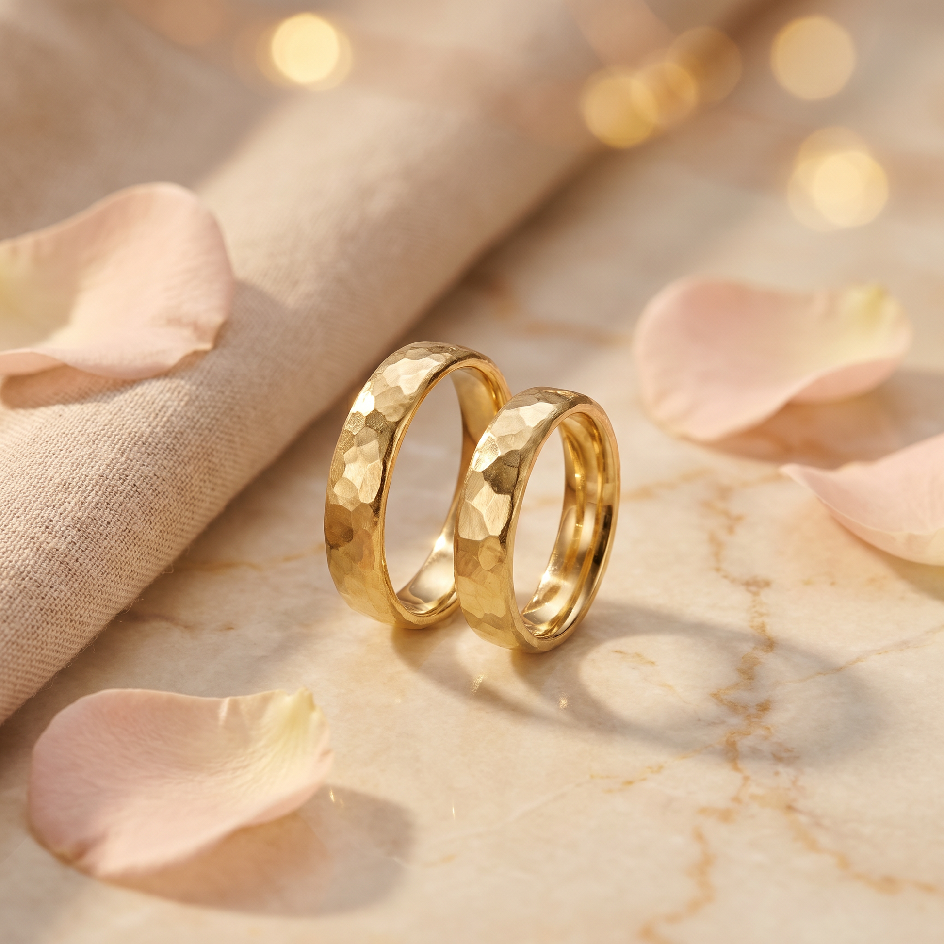 Trauringe geschmiedet Gold 585/- Handarbeit Gold handgefertigt | Traumschmuckwerkstatt