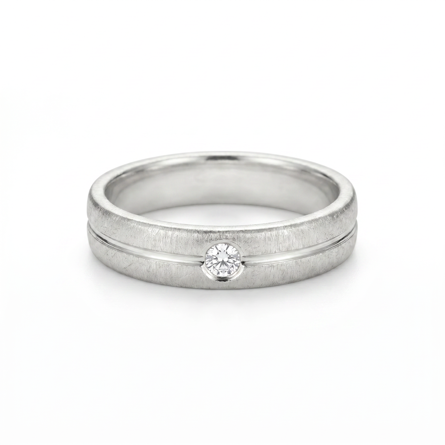 Verlobungsring Silber mit Diamant - seitliche Ansicht 925 Silber | Traumschmuckwerkstatt