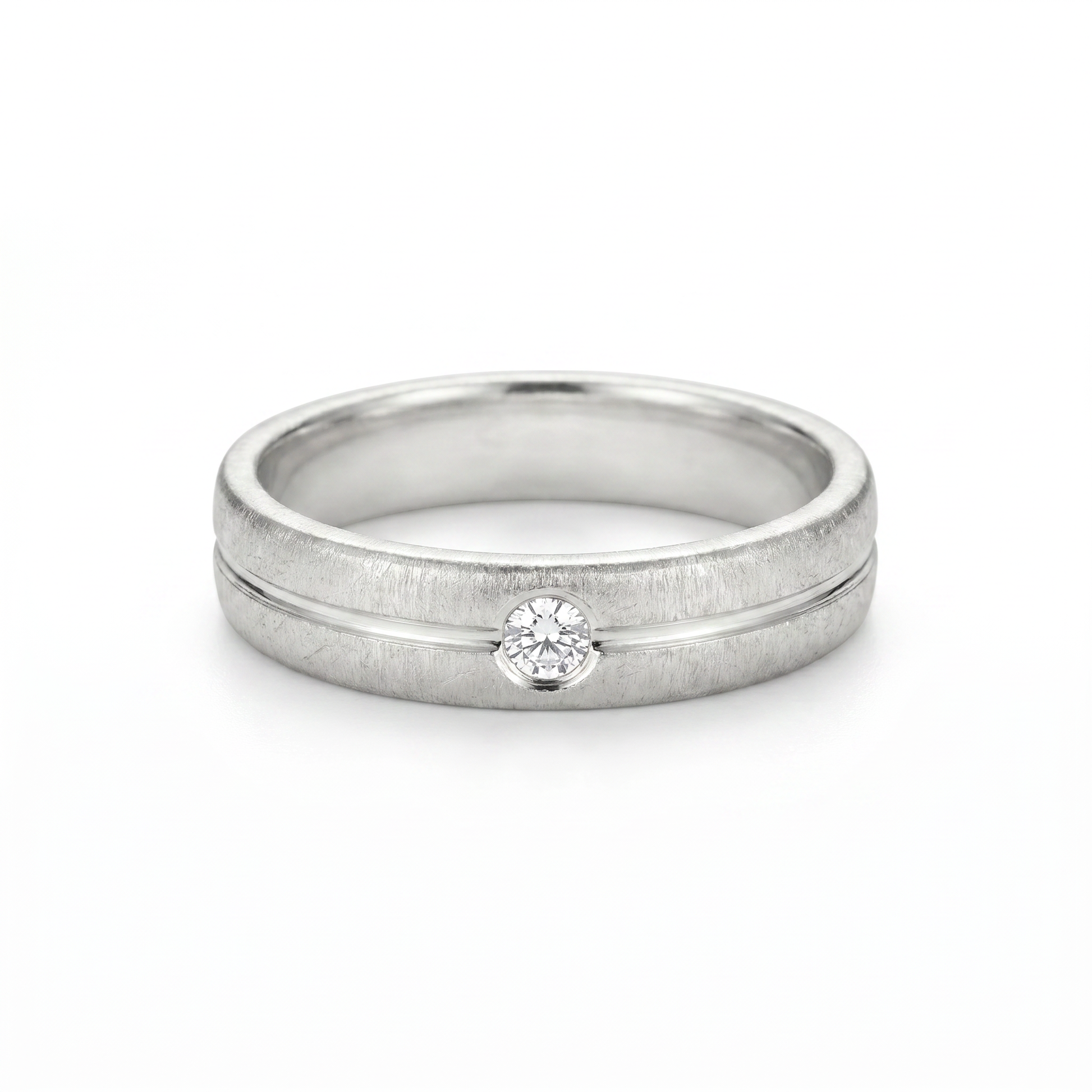 Verlobungsring Silber mit Diamant - seitliche Ansicht 925 Silber | Traumschmuckwerkstatt
