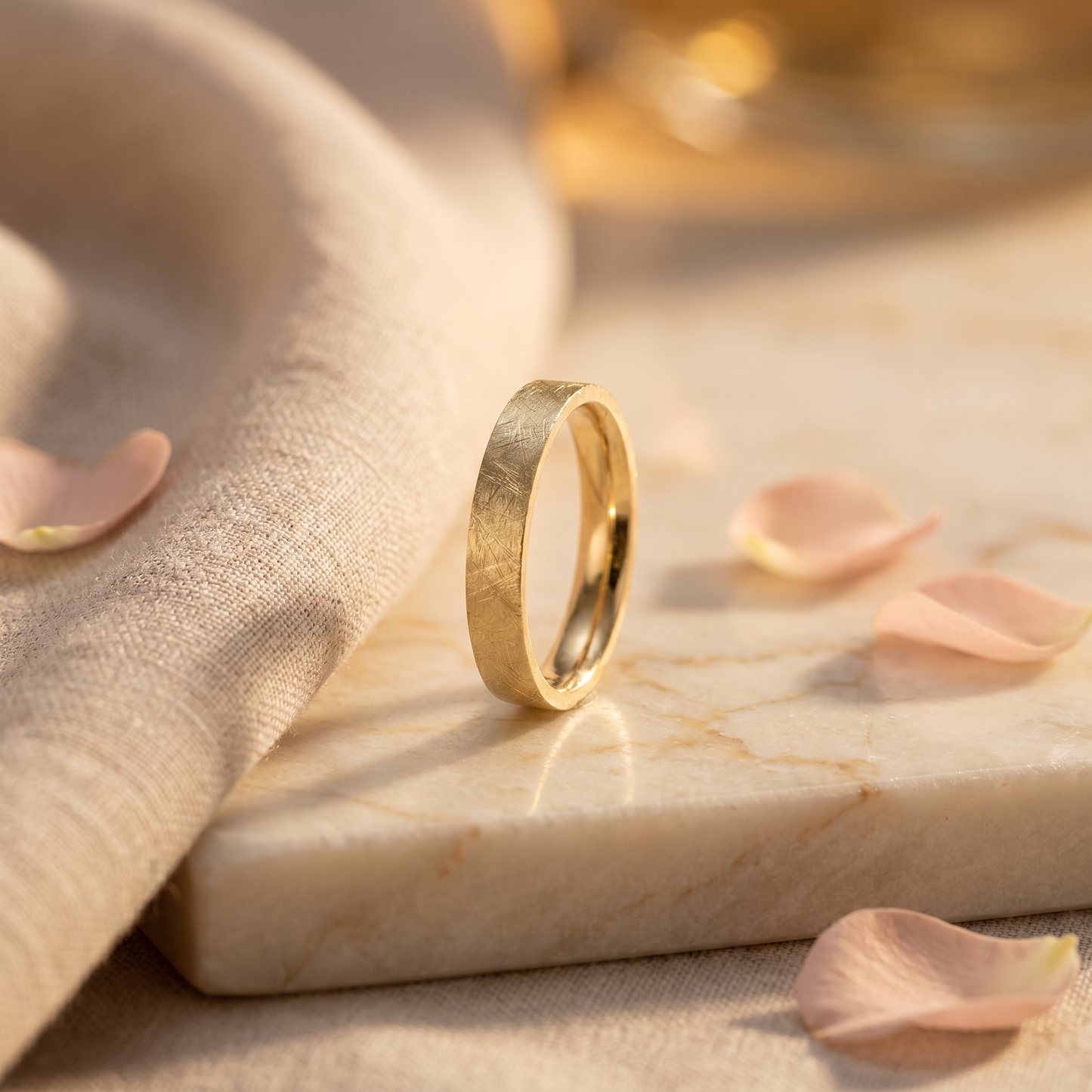 schlichter Trauring in 585/- Gelbgold 3 mm breit Gold handgefertigt | Traumschmuckwerkstatt