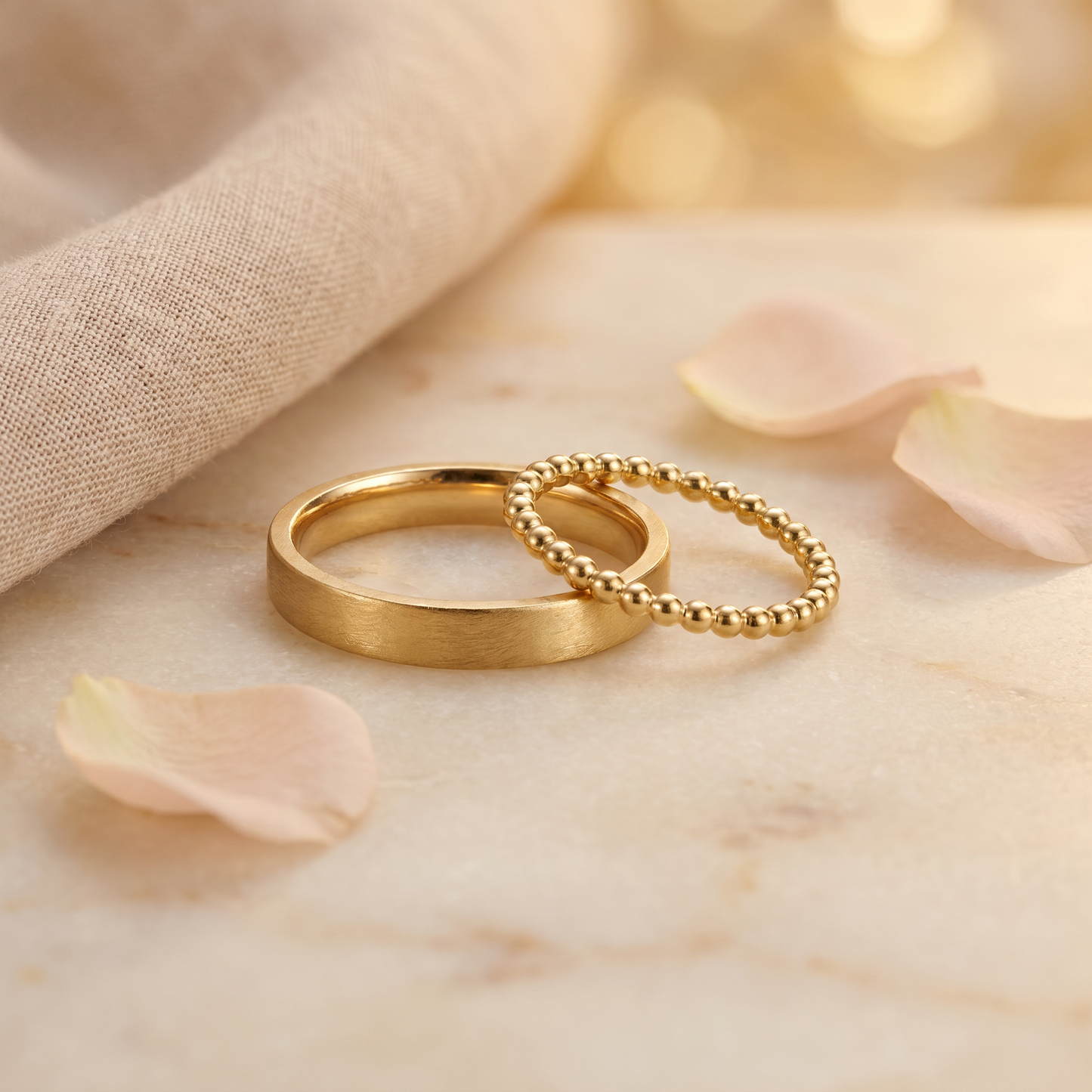 Kombi-Trauring 585/- Gold Handarbeit Gold handgefertigt | Traumschmuckwerkstatt