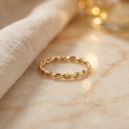 Gekordelter Ring Gold Gold handgefertigt | Traumschmuckwerkstatt