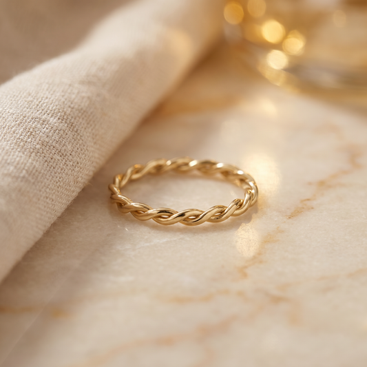 Gekordelter Ring Gold Gold handgefertigt | Traumschmuckwerkstatt