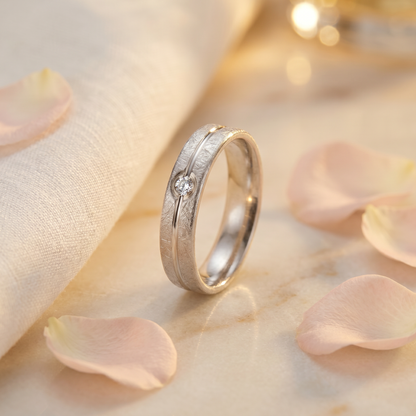 Verlobungsring Silber mit Diamant 925 Silber handgefertigt | Traumschmuckwerkstatt
