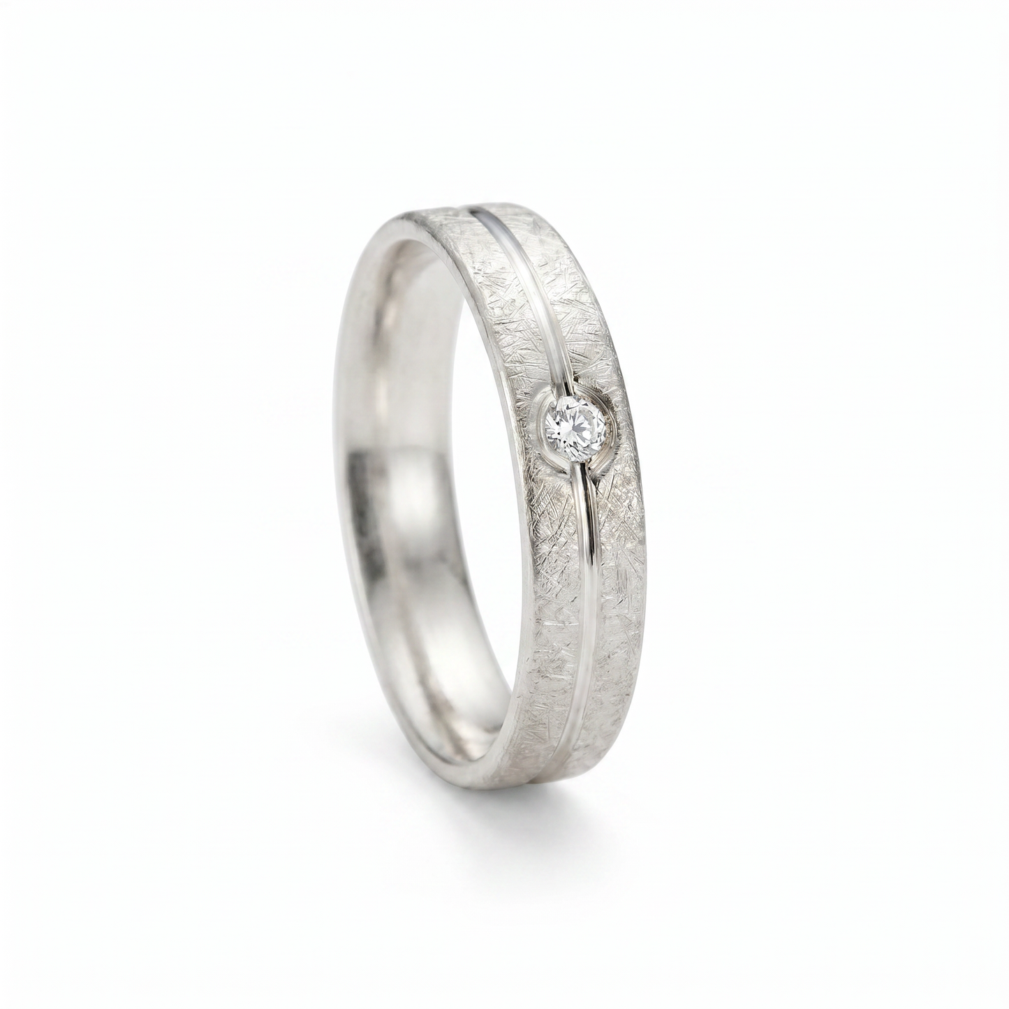 Verlobungsring Silber mit Diamant - Detailansicht 925 Silber | Traumschmuckwerkstatt