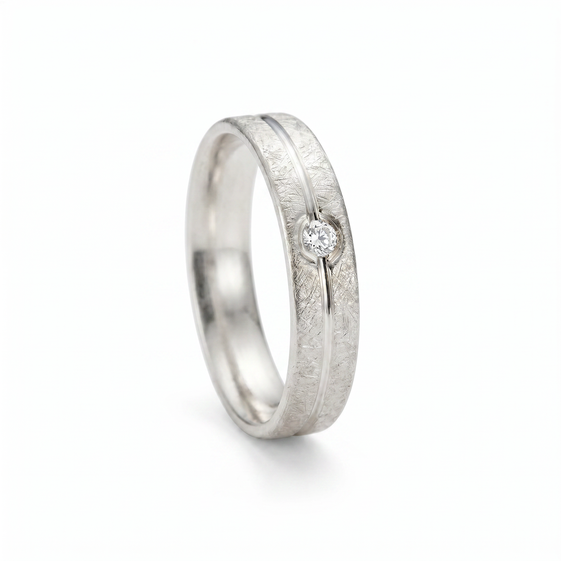 Verlobungsring Silber mit Diamant - Detailansicht 925 Silber | Traumschmuckwerkstatt