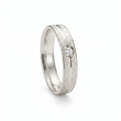 Verlobungsring Silber mit Diamant - Detailansicht 925 Silber | Traumschmuckwerkstatt