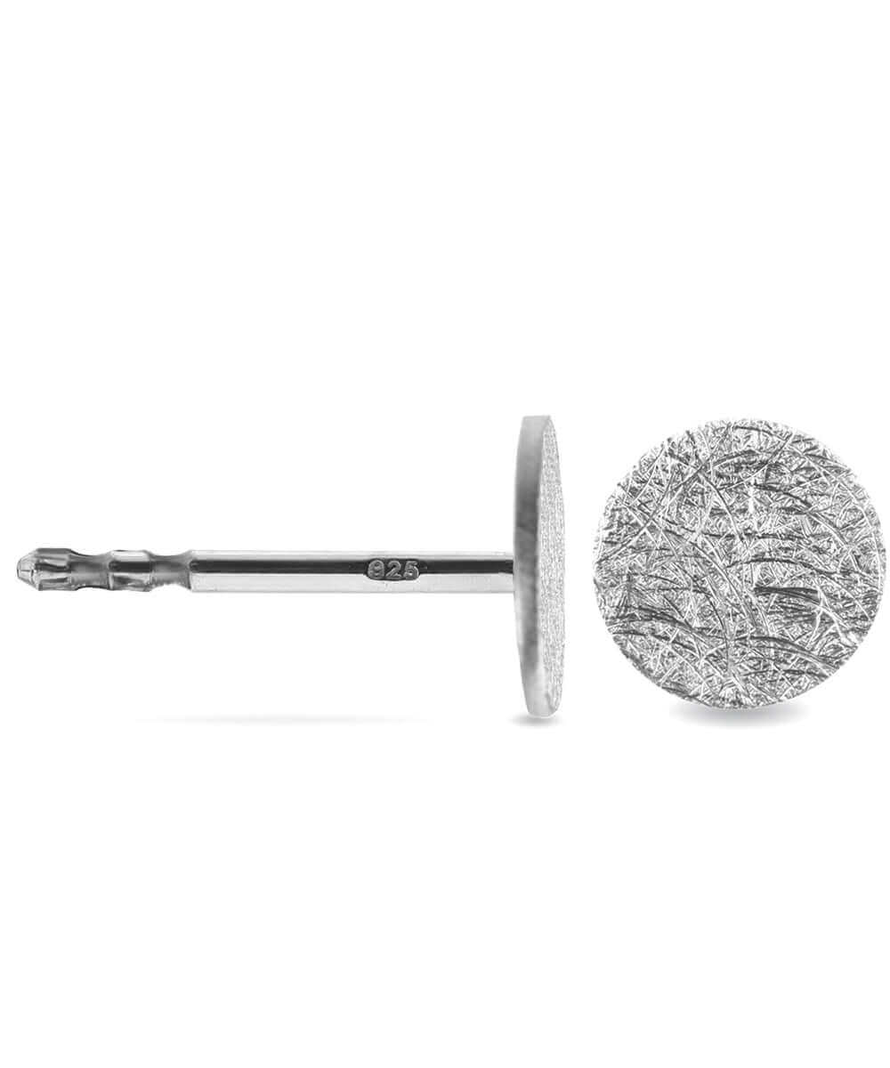 Ohrringe Silber 925 | echte Handmade Ohrstecker rund Eis-Matt