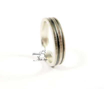 Ring schwarz Silber Unikat
