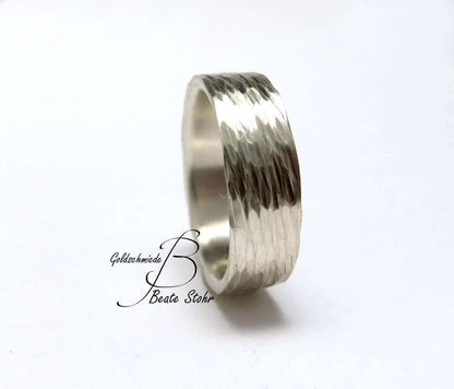 Ring Struktur Silber