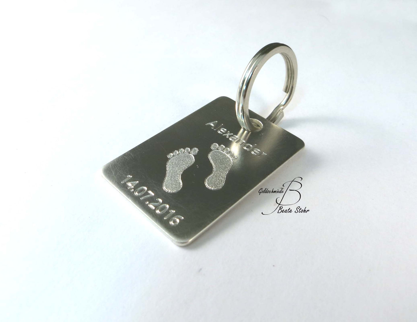 Silberner Babyfüße Schlüsselanhänger | Traumschmuckwerkstatt Shop