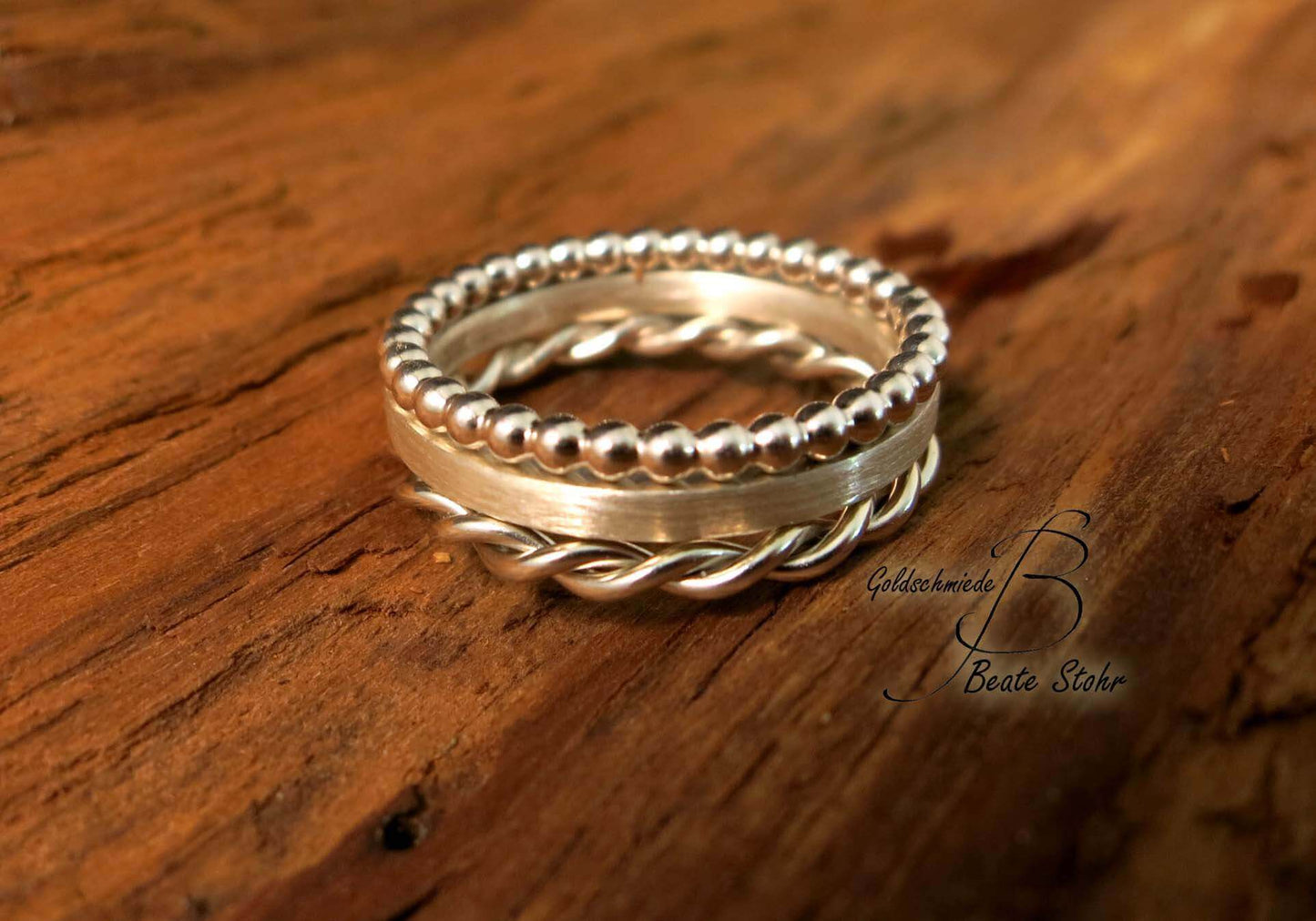 Stapelring-Set Silber handarbeit